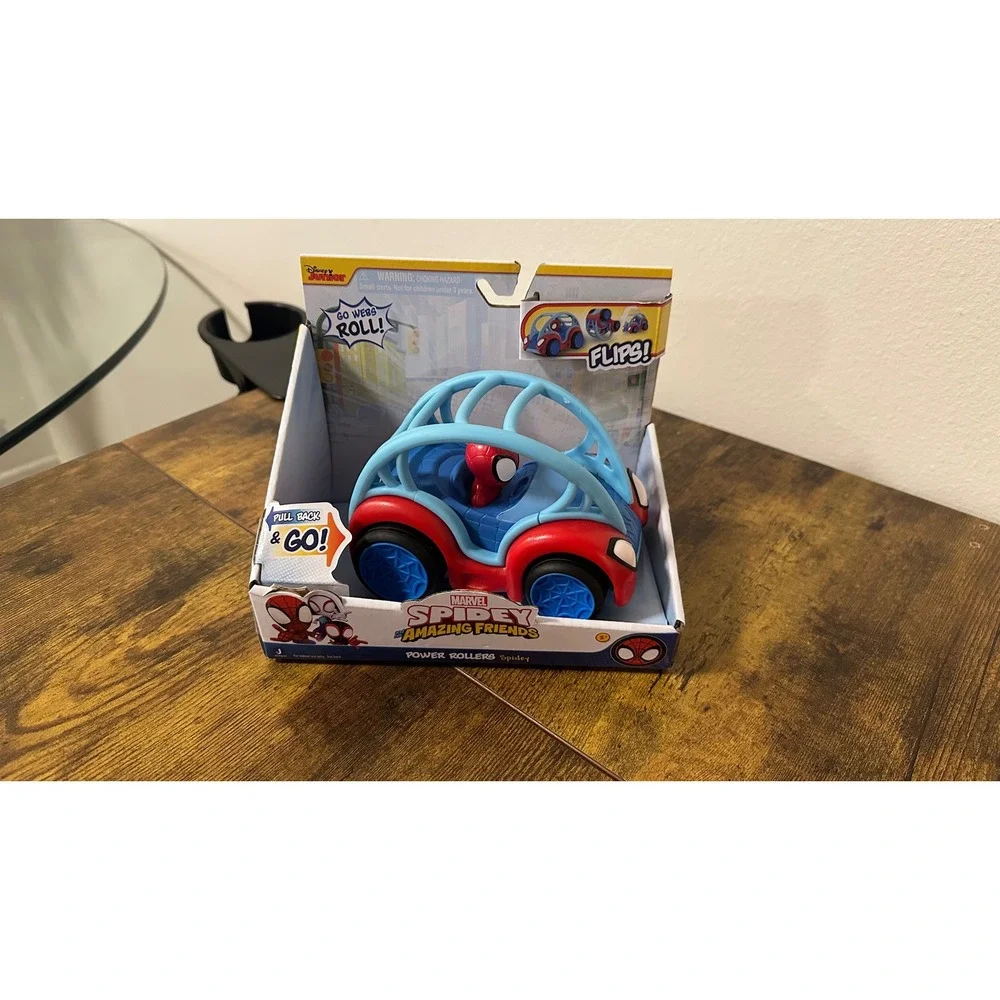 Marvel Spidey and His Amazing Friends Power Rollers Spidey Pull Back Toy Car